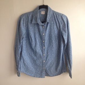 J. Crew Chambray "Perfect Shirt" women's small